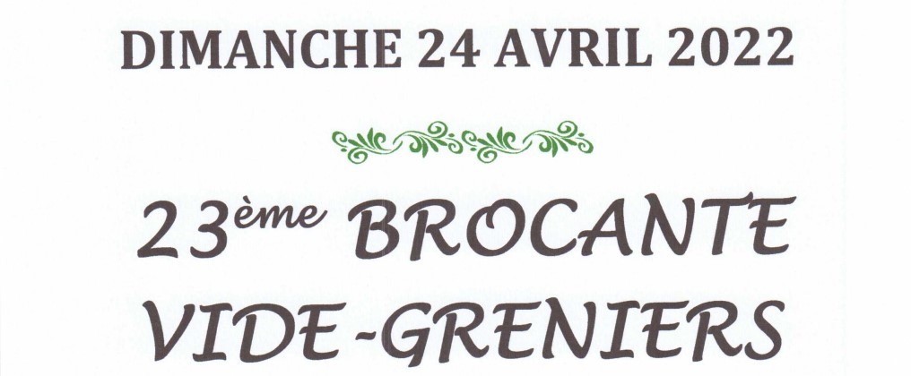 Brocante de Sainte-Gemme le 24 avril 2022