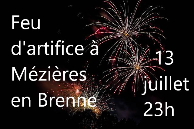Retraite aux flambeaux et feu d’artifice à Mézières en Brenne